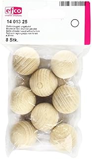 Efco 1401325 Balls untreated Wood Without a Hole ø 25 mm 8 pcs, Brown, 10 x 10 x 6 cm