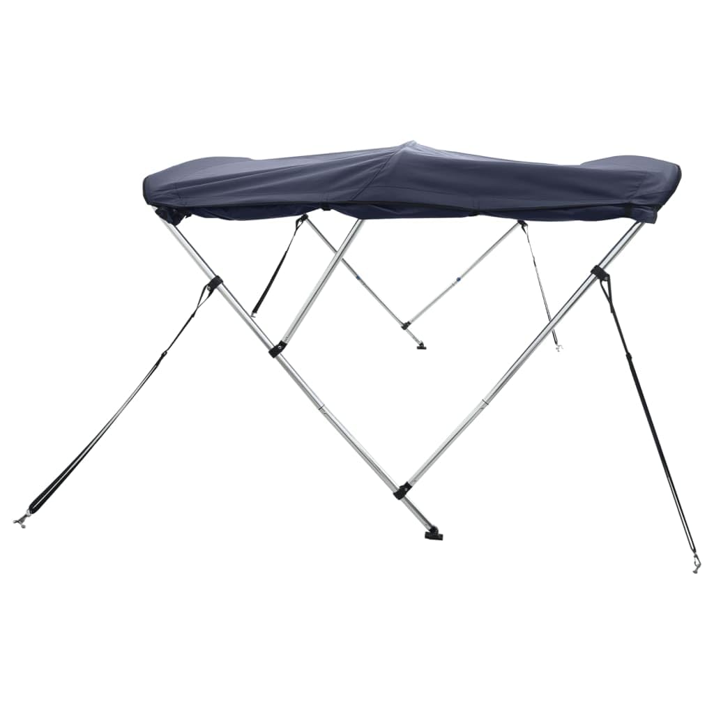Top bimini a 3 fogli con pannelli laterali, 183 x (185-198) x 137 cm, blu, resistente ai raggi UV, impermeabile, per barche, custodia inclusa