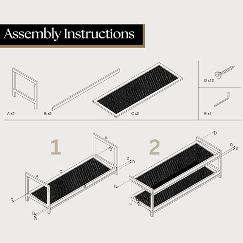 Posh Box RSR_2B 2 Tier Shoe Rack For Entryway, Bamboo Shoe Storage Shelves, Shoe Organizer With Sturdy Wood And Rattan Holds Up To 8 Pairs, Free Standing Luxury Shoe Rack thumb #8