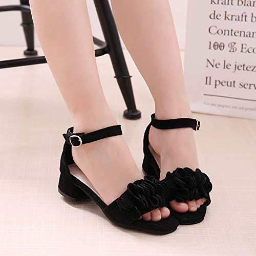 Little Big Girls Flower Middle High Heel Princess Sandals Kids Shoes Dress Platform Sandals2