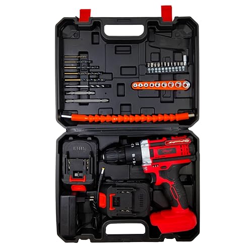 Image of Hillgrove HGCM1381M2 All in One Electric 10mm 20V Power Drill Electrical Hand Drilling Machine Tool Box Tools Kit Set for Home
