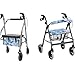LVEWYB Blue Marble Butterfly 3Pcs Rollator Walker Basket and Seat Backrest Rollbar Covers Sets Rollbar Accessories Set for Seniors Drive Rollator Decor Covers and Under Seat Bag