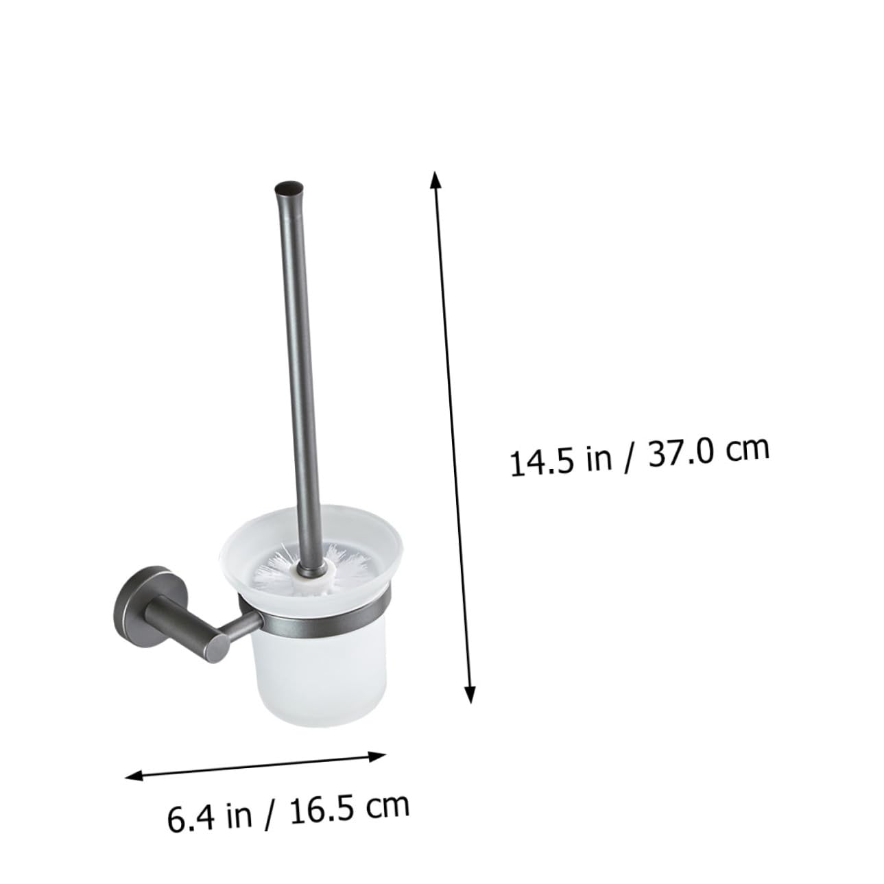 HEMOTON Cepillo de Baño Diseño Simple y Duradero para Inodoro de Mango Largo con Base de Vidrio, Montado en Pared para Limpieza Óptima del Baño