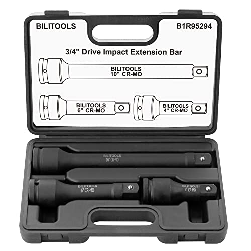 BILITOOLS 3Pcs Impact Extension Set 3/4 Drive 4 6 10 CR-MO