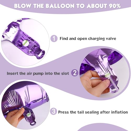 Image of 40 Inch Purple Number 6 Balloon Birthday Party Decorations for Men & Women | 40 Inch Purple inflatable foil number balloons, large birthday decorations for 6th birthday
