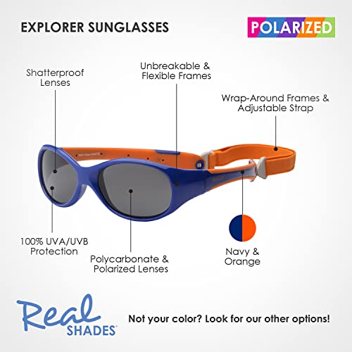REAL SHADES Unbreakable Kids Sunglasses - Polarized 100% UV Protection Flexible Frame Adjustable Strap - Kids Boys and Girls4