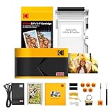 Couleur : jaune KODAK Mini 2 Era 4PASS Imprimante Photo Portable (5,3x8,6cm) (Jaune, Lot Accessoire avec 38 Feuilles)
