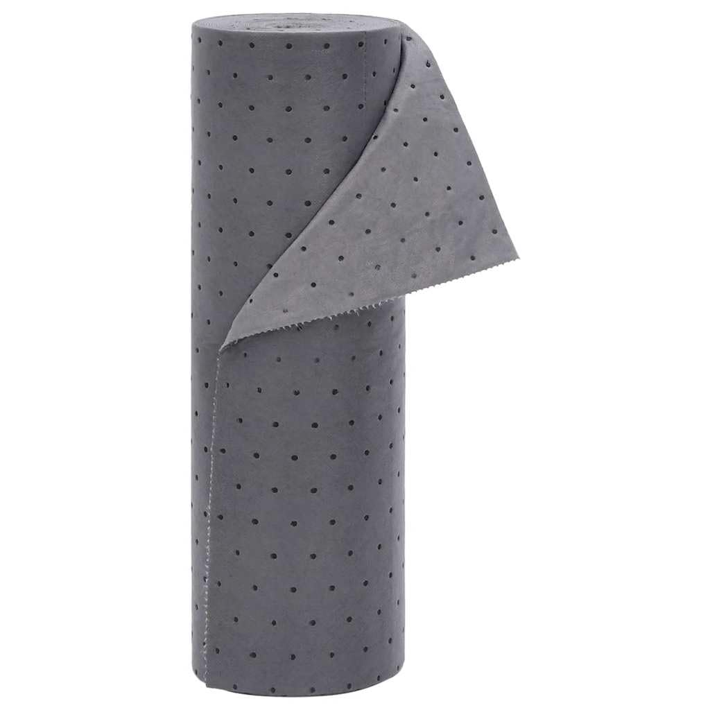 Panno per legare l'olio, grigio, in polipropilene, 40 x 1000 cm, forato, assorbe lo sporco di olio, per officina, fabbrica, casa, pulizia rapida e ordine per la cura dell'auto