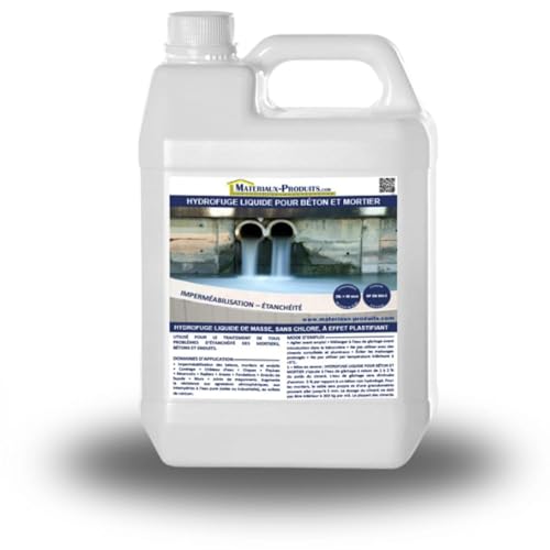 MATPRO - Hydrofuge Liquide pour Béton & Mortier - Effet Plastifiant - Étanche - Résistant Intempéries, Eaux Salées & Sulfates de Calcium - Blanc Laiteux - 20L