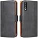 Produktbild Bozon Galaxy A7 2018 Hülle, Leder Tasche Handyhülle für Samsung Galaxy A7 (2018) Schutzhülle Flip Wallet mit Ständer und Kartenfächer/Magnetverschluss (Schwarz-Grau)