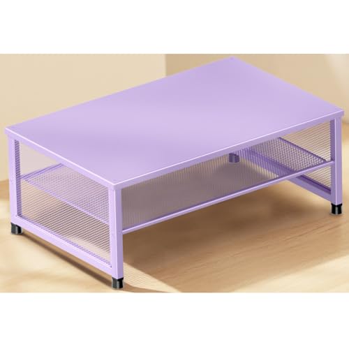 Image of ECOLOVI 2-Tier Computer Monitor Stand Riser, Printer & Laptop Stand, Office Desk Accessories, Workspace Desk Organizer for Home Office Supplies, Purple
