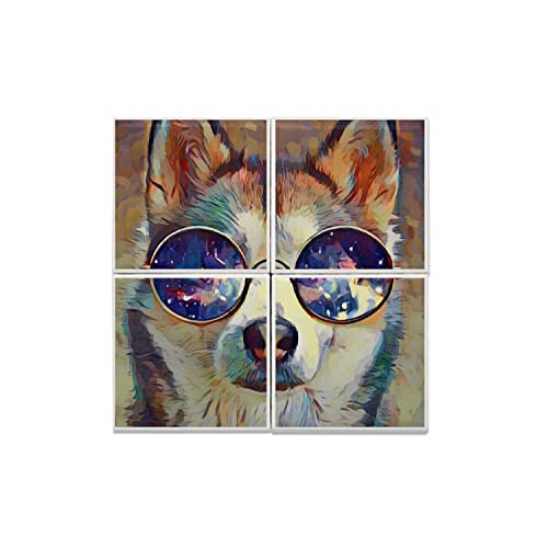 Carreau céramique haut de gamme fresque artistique husky de style peinture originale art