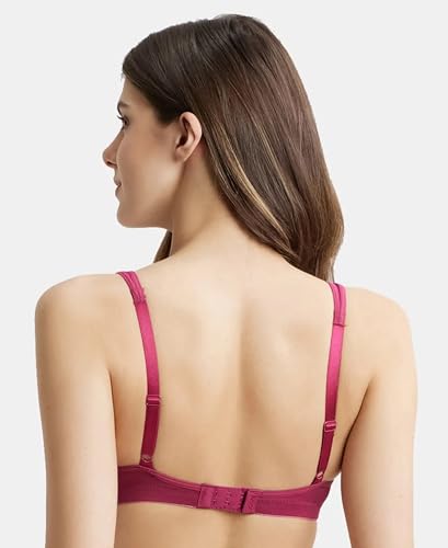 Image of Jockey 1820 Women Wirefree Non Padded Soft Touch Microfiber Elastane Stretch Full Coverage Everyday Bra with Stylised Mesh Panel