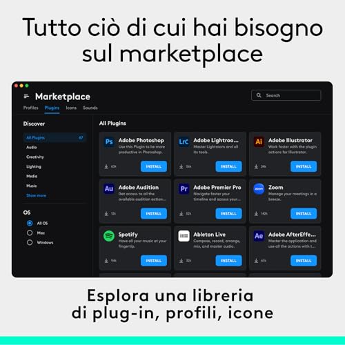 MX Creative Console, keypad programmabile con 9 tasti LCD personalizzabili e manopola di controllo per progettazione grafica, montaggio video, fotografia, per Adobe, Zoom, Spotify - Grafite - Mouse gaming - Immagine 7