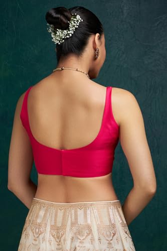 Image of Soch Women's Art Silk Regular Fit Sleeveless Blouse