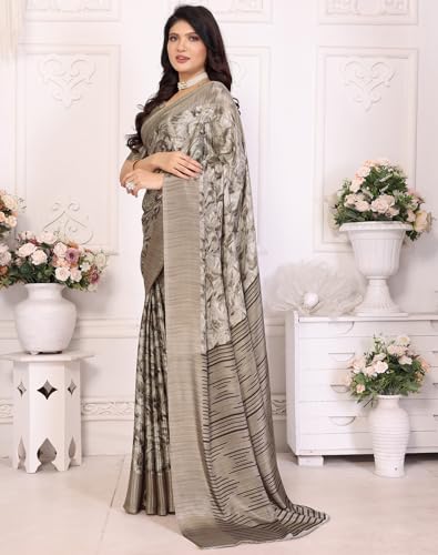 Image of Yashika Women's Tussar Silk Printed Saree With Blouse Material |saree for Women | saree collection 2025 | New Sari | Saree