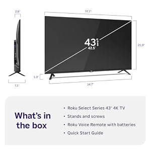 Roku 43" Select Series 4K Smart TV HDMI CPS Streaming Bundle 2026 — photo 3 of 6