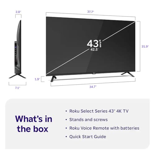 Image of Roku 43R4E5 43 inch Class Select Series 4K LED Smart TV 2026