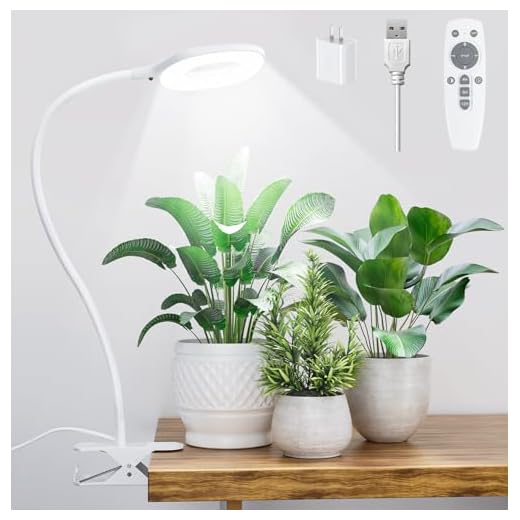 HORIFEN Erstellbar 10W LED Pflanzenlampe Wachstumlampe 2-Stufe Helligkeit für Zimmerpflanzen Hydroponik Gewächshaus 11 Pflanzenlampe LED Vollspektrum, Pot Clip Grow Lampe mit 56 LEDs, LED Grow light mit 360° Schwanenhals,10W Tageslichtlampe Pflanzen Kleine, Wachstumslampe mit 4/8/12h Timer 3 Farbmodi 10 Helligkeit