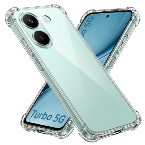 Image of Hybrid Clear Back Case Cover for Redmi Turbo 5 5G | Shockproof Design | Camera Protection Bump | Bumper Case Cover for Redmi Turbo 5 5G (Transparent)