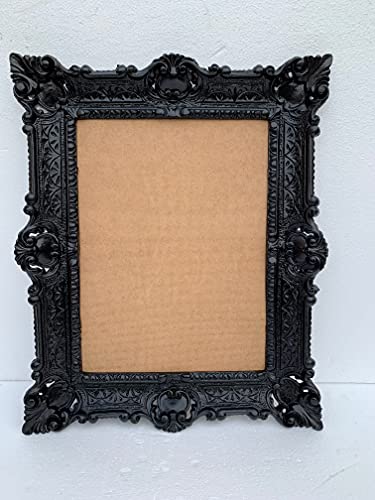 artissimo Marco de fotos barroco negro sin cristal, 56 x 46 cm, marco de fotos antiguo 3049
