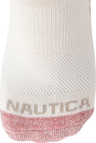 Image of Nautica Womens Quarter Socks Moisture Wicking Cushioned Socks, 12 Pack | Stretch Performance Dri-Motion Fabric, Cushioned with Arch Support, Breathable Mesh Panels, Quarter Cut, Shoe Size 4-10