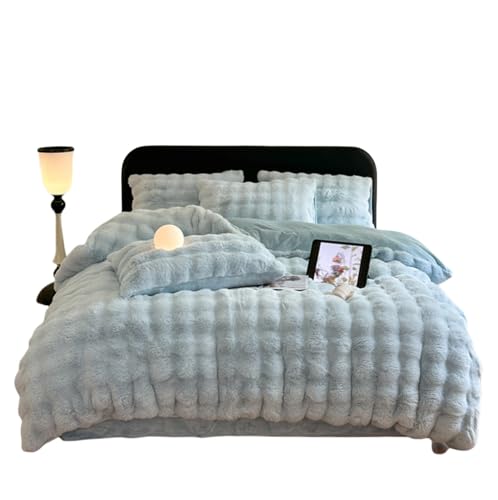 Fluffy Blanket, Single Duvet Cover, Sheets, Pillowcases, 4-piece Set, For Winter, Thick, Fluffy Blanket, Warm, Fluffy Comforter, Soft To The Touch, Warm, Extreme Temperature, Anti-Static