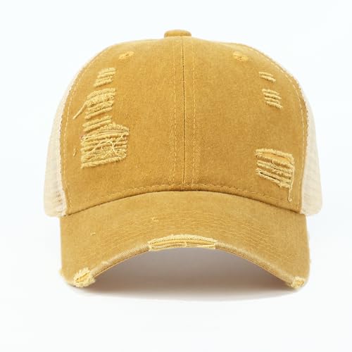 Image of Trucker Hat Distressed Baseball Cap Golf Cap Adjustable Sportswear Hat for Men Women Unisex