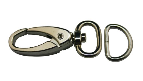 Amanaote Metal Silvery 0.5 Inches Inside Diameter D Ring Assemble Lobster Clasps Buckle Connection Buckle Hook Jewelry Connector For Handbag Or Luggage Accessories(Pack Of 16 Sets)