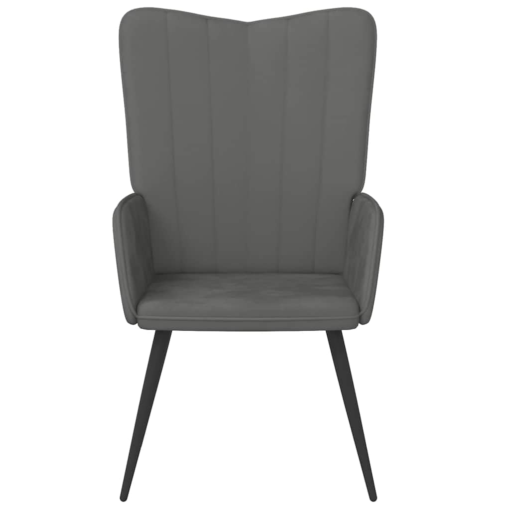 vidaXL Fotel, ciemnoszary, obity aksamitem