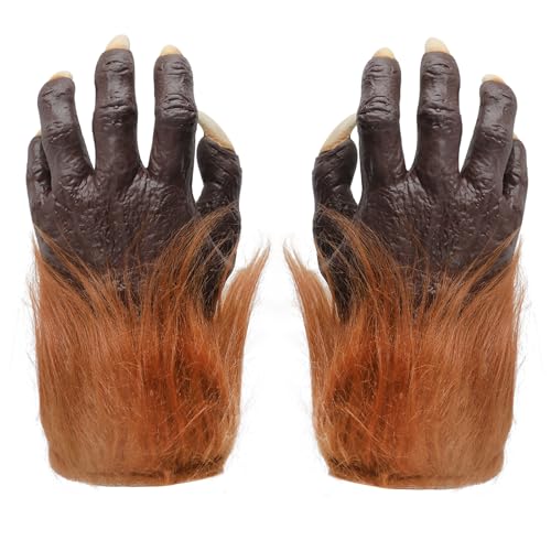 FakeFace Gants de Patte de Monstre pour Halloween Gants Griffe de Loup-Garou Accessoire Terreur de Déguisement Diable Zombie Pour Halloween Cosplay Carnaval