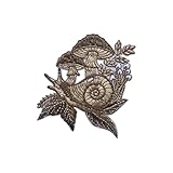 Zolawe Mushroom and Snail Patch, 3 Inches Sew On Iron On Patches Forest Embroidery Patches for Clothes Backpacks Hats Jeans Bags, Aesthetic Mushrooms Embroidered Patches, DIY Patch for Boys Girls