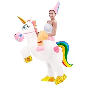 Disfraz de Unicornio mágico Hinchable | Disfraz Inflable Divertido Tamaño Adulto | Poliéster Cómodo | Resistente | Sistema de inflación Incluido | OriginalCup®