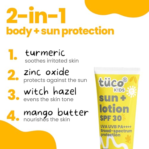 Image of Tuco Kids Face Wash (100ml) & Sunscreen Lotion SPF 30 (100g) | Ages 2-5, 5-10, 10-15 | Paraben & Sulphate Free | Combo Pack of 2