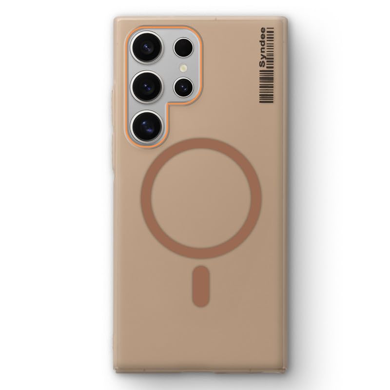 Image of Mr. Case Back Cover for Samsung S25 Ultra 5G Sleek Frosted Translucent Back with Wireless Charging Support | Anti-Scratch Shockproof Phone Case - Brown