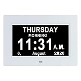 7 INCH Day Date Time Dementia Clock Extra Large Non-Abbreviated Digital Calendar Day of The Week Clo