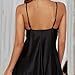 Womens Sexy Sheer Lace Satin Pajamas Chemise Bride Sleepwear Fashion Flowy Mini Nightdress Naughty Nightgown Black