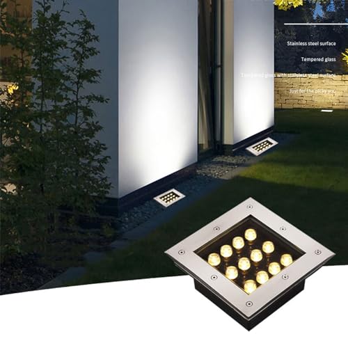 VSHENG Cuadrado LED Luz Subterránea Foco Empotrable De Exterior IP66 Impermeable Lámpara Empotrable En El Suelo AC85-265V para Terraza De Camino Patio Cubierta Lámpara De Paisaje (Color : Blue, Size