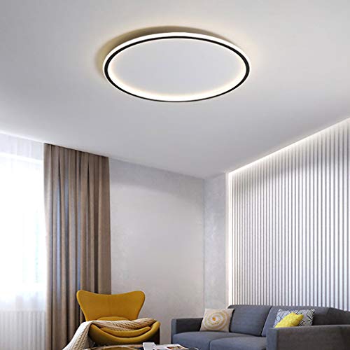Plafonnier LED 70W noir 60cm | Éclairage acrylique encastré