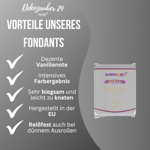 Dekozauber24 Premium Fondant silber, 250g, glutenfrei, graues Rollfondant als essbare Tortendeko, weich und biegsam, für Torte, Kuchen und Figuren