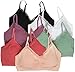 ToBeInStyle Women's Pack of 6 Nylon Wire-Free Convertible Padded Sport Bralettes
