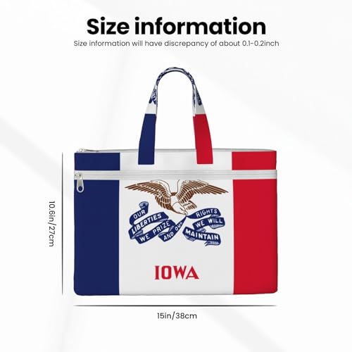Iowa State Flag Canvas Document Bag Briefcase For Professionals And Executives4