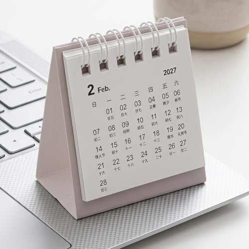 DIYEAH Calendrier Sous-main 2027 : Agenda Scolaire Annuel 2027 - Calendrier de Table Portable - Reliure Spirale Double pour La Maison, Le Bureau, La Résidence Étudiante Et L'école – vue 4