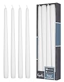 Hyoola Tall Taper Candles - 10 Inch White Unscented Dripless Taper Candles - 8 Hour Burn Time - 4 Pack