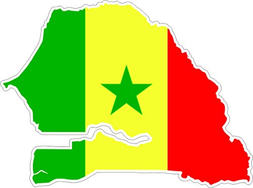 Akachafactory Autocollant Sticker adhesif Voiture Vinyle Drapeau Carte Senegal