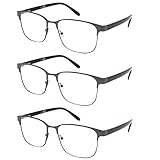 Vintage gafas de lectura - las gafas de lectura con cristales grandes son a la vez retro y modernas, y están totalmente de moda, el diseño fino da un aire académico vintage para hombres y mujeres,