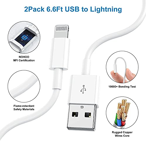 Iphone Fast Charger, [Apple Mfi Certified] Esbeecables 20W Dual Port Pd3.0 Usb-C + Qc3.0 Usb-A Rapid Wall Charger With 2X 6Ft Lightning Cables, For Iphone 14/13/12/11 Pro, Xs/Xr/X/8/7P/Se/Ipad/Airpods #TOP6