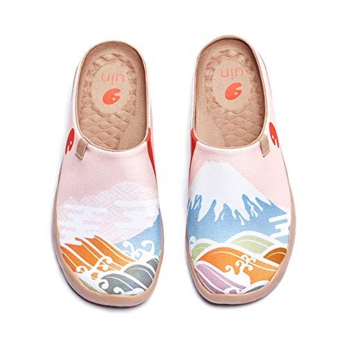 Image of UIN Slipper Woman Travel Art Painted Shoes Wide Toe Casual Home Slip On Mules Malaga
