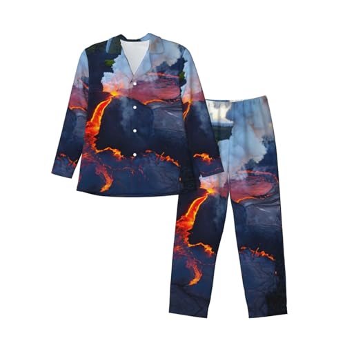 Pyjama doux pour homme Kilauea volcanos noir XXL chaud