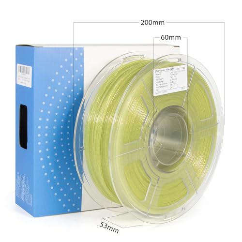 Image of iSANMATE Clear PLA 3D Printer Filament, Transparent Glitter Yellow PLA, 1.75mm Filament 1KG /2.2lb